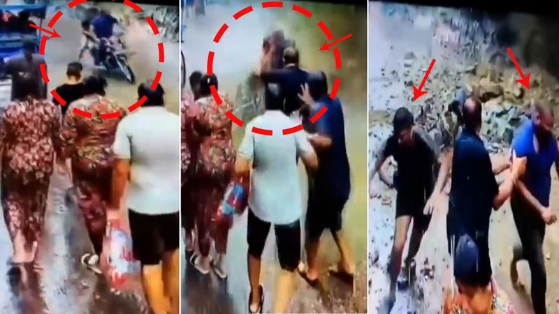Video: Miraculous escape for 3 bikers as hill debris falls on them in ...