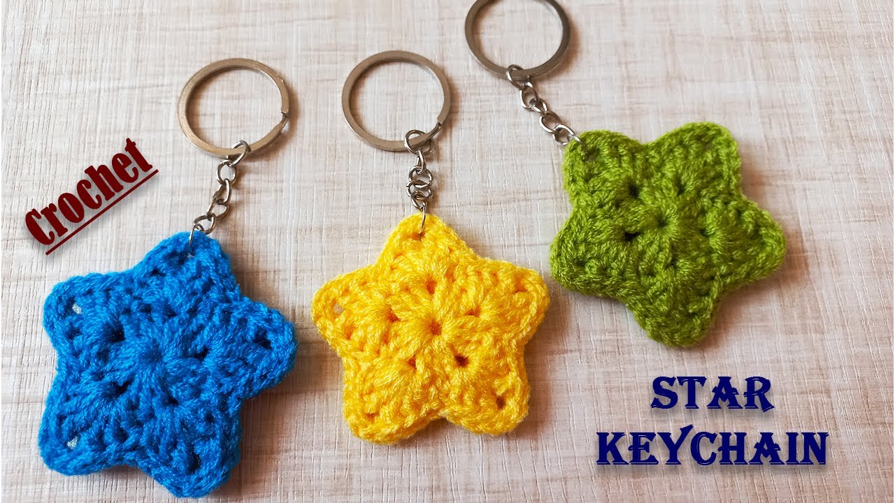 Crochet Key Holder Tutorial Crochet Star Keychain Key Holder Crochet