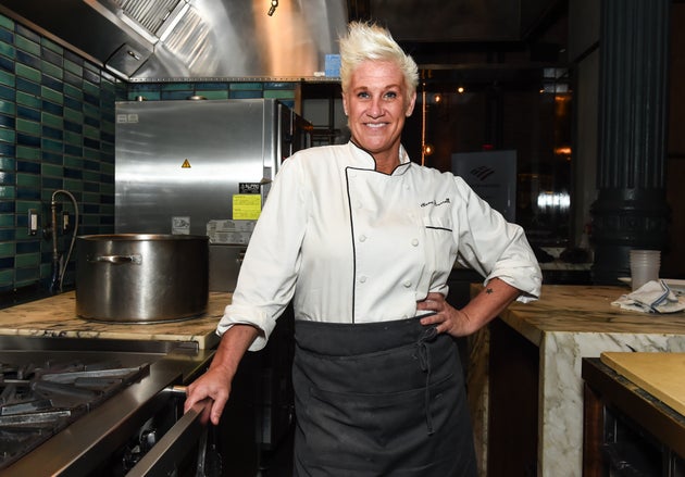 Chef Anne Burrell poses in 2019 during the Food Network & Cooking Channel New York City Wine & Food Festival.