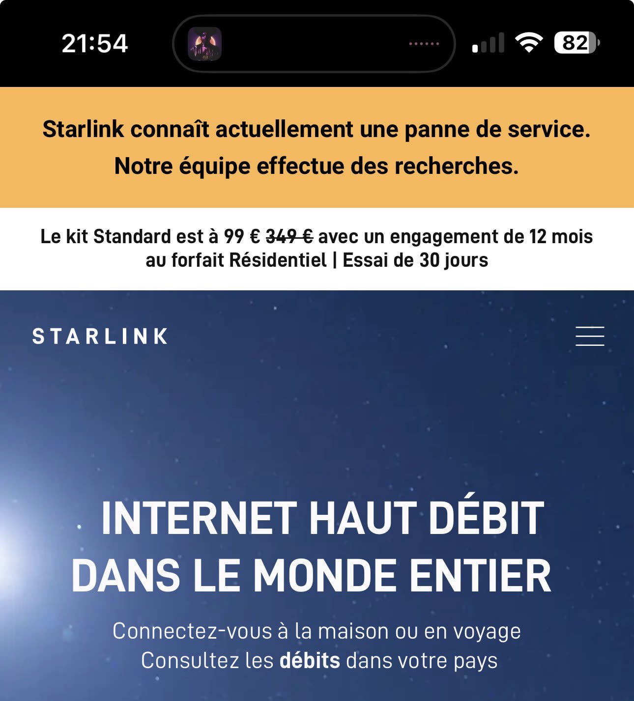 Starlink, le service de connexion par satellite, affronte une panne — free download