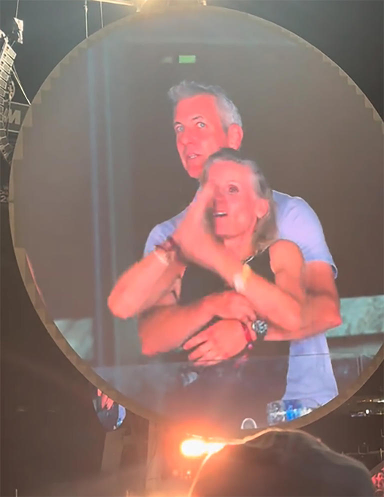 Andy Byron and Kristin cabot on the kiss cam at a Coldplay concert in 2025