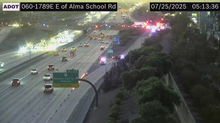 A crash is causing some delays on a busy Valley highway overpass.