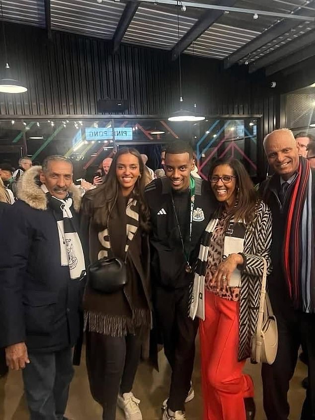 The striker (pictured with his family) is humble and grew up in a suburb outside Stockholm