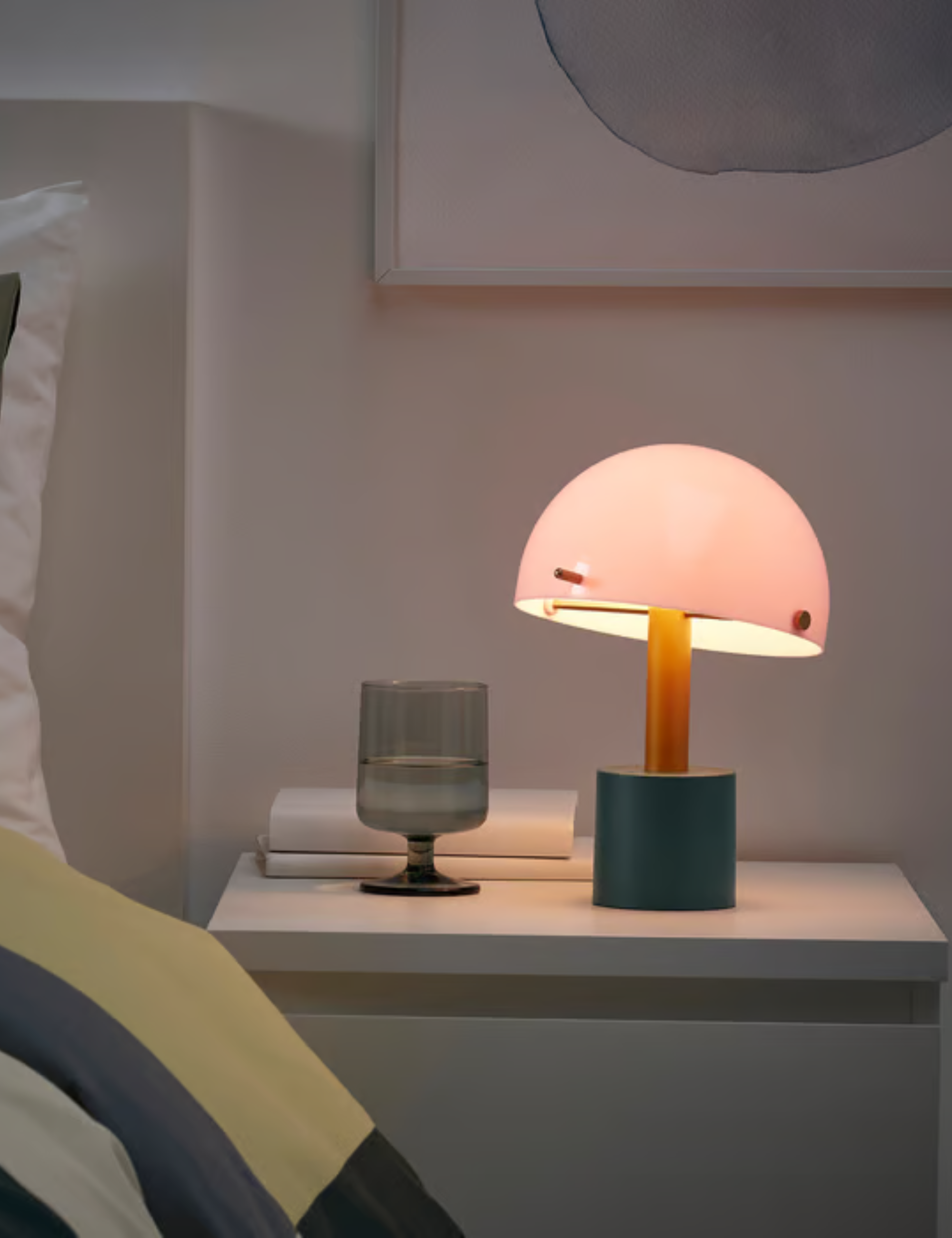 IKEA modern tricolor desk lamp sitting bedside
