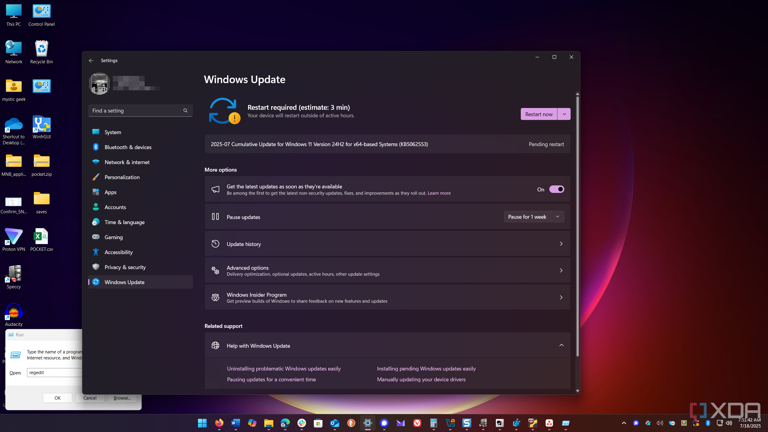 Shows Windows Update on Windows 11 Settings app
