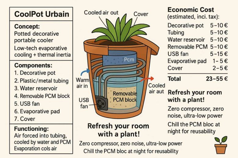 Présentation du CoolPot Urban en détail. Crédit photo : Adrien Christiaën