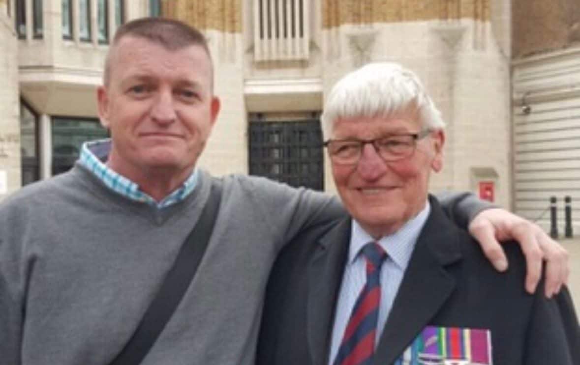 John Hutchings with his father, Dennis