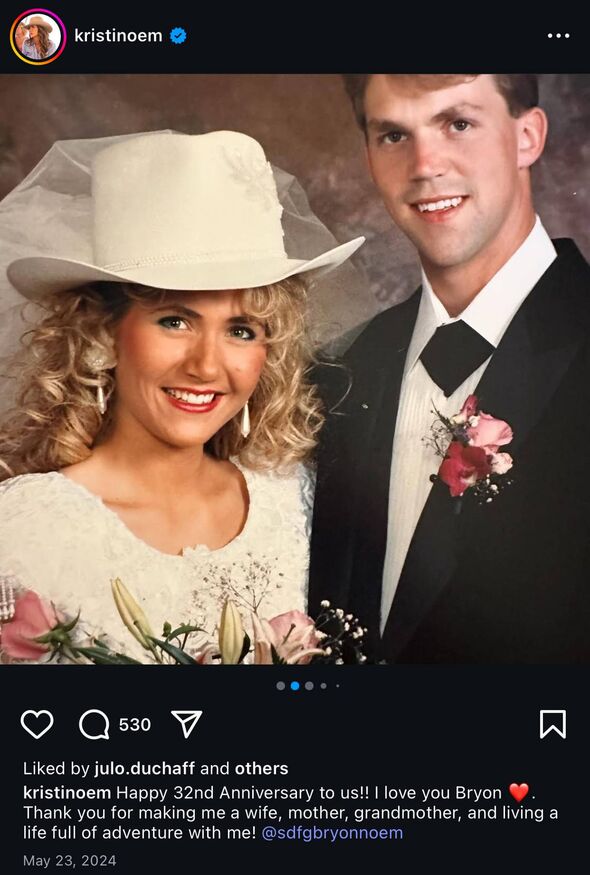 Kristi Noem's hair transformation in wedding snap years before 'toxic