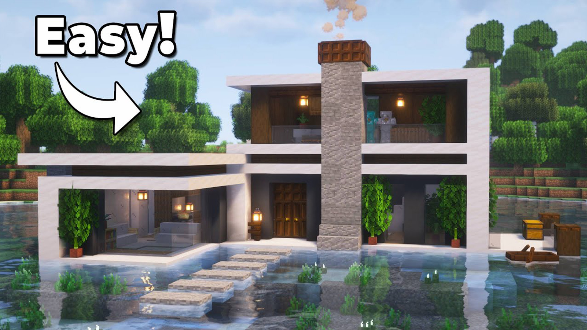 Minecraft How To Build A Large Modern House Tutorial