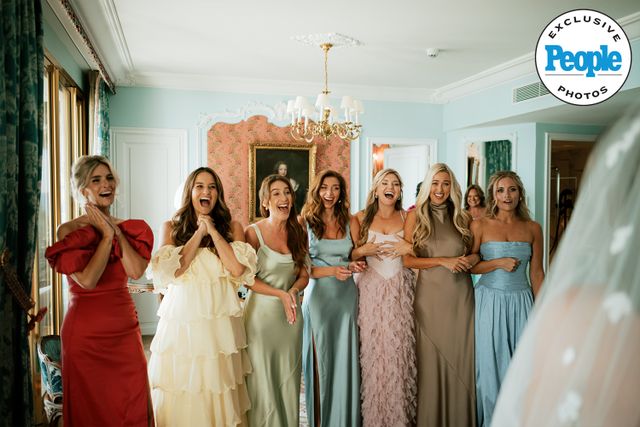 hannah brown wedding dress Ilaria Taupe Tulle Gown with Plunging Neckline