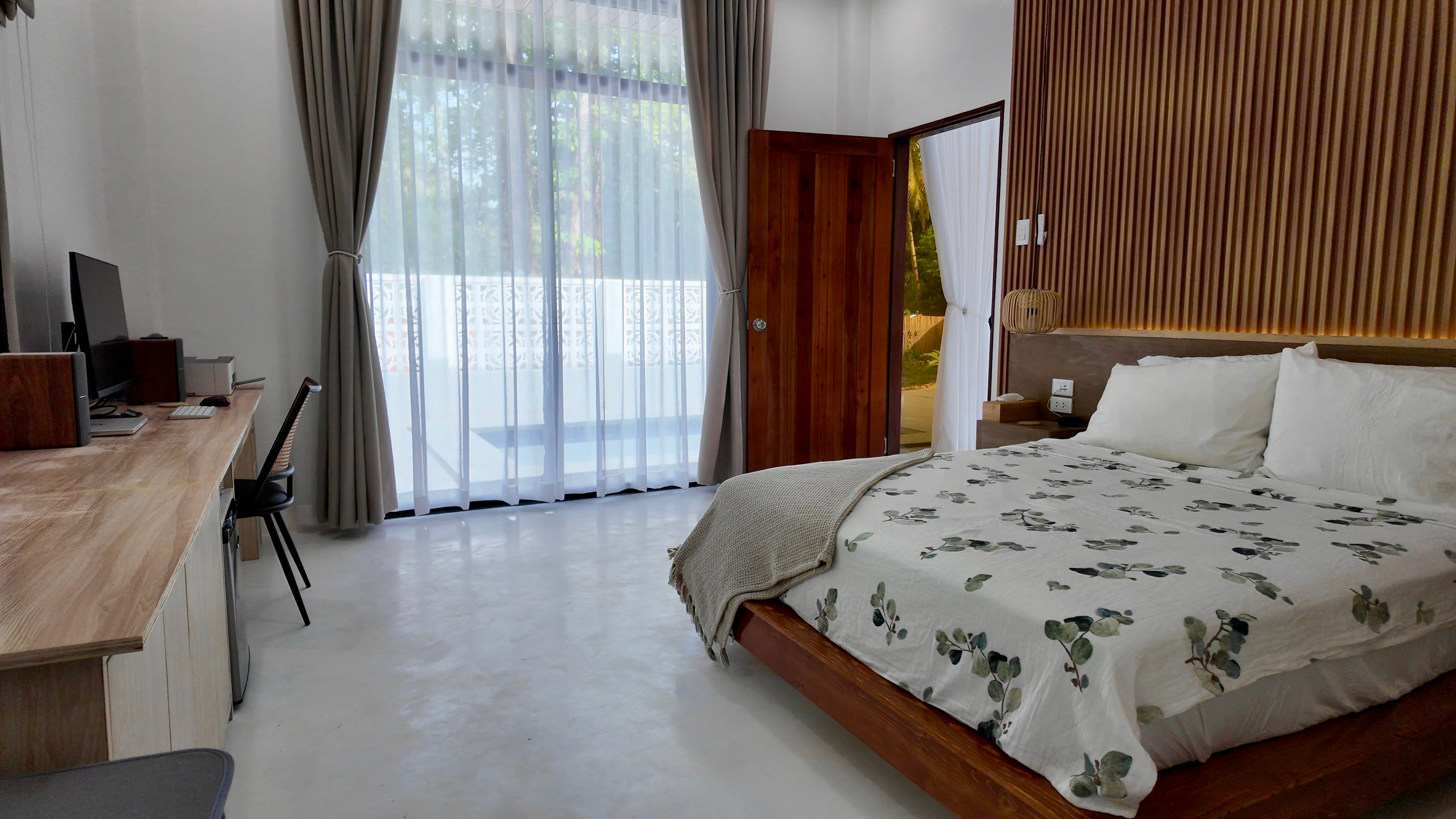 One of the bedrooms in the house.