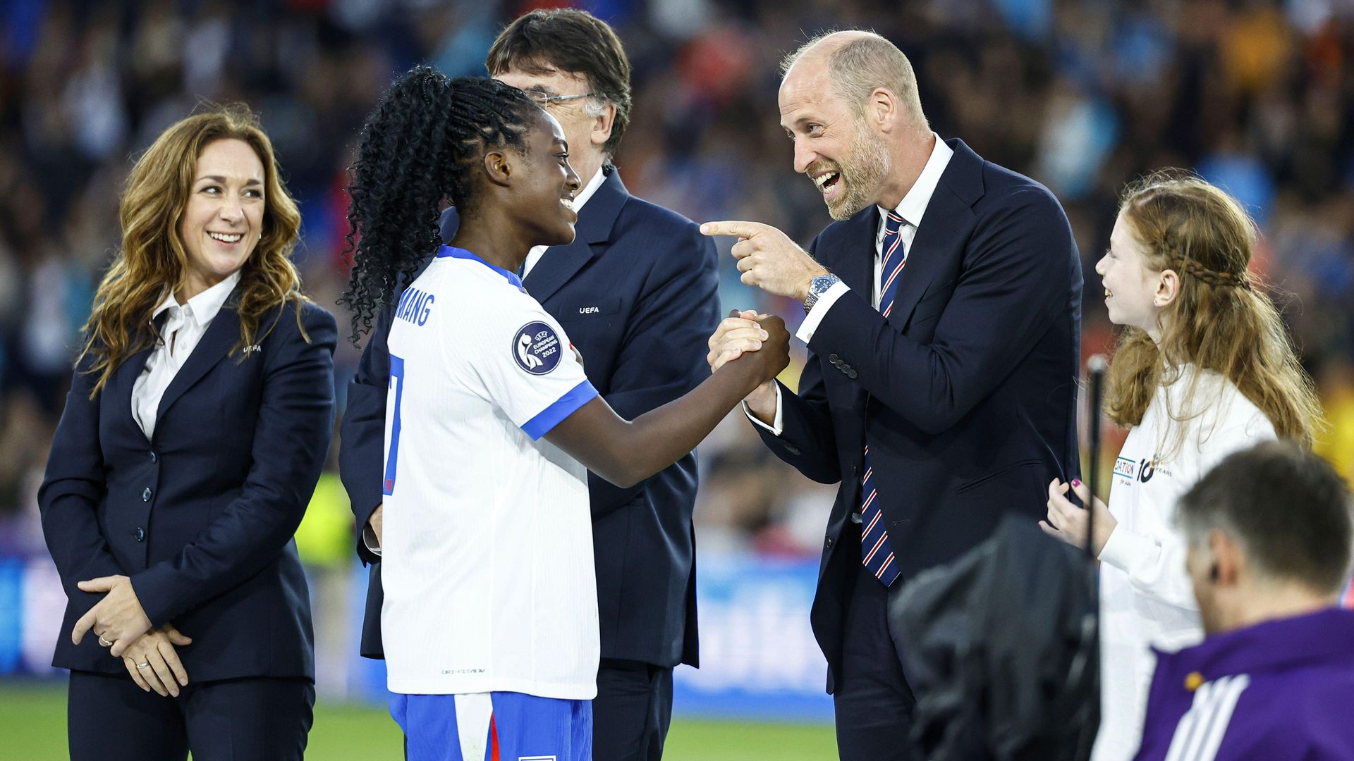 Prince William and Princess Charlotte celebrate as England win Women's