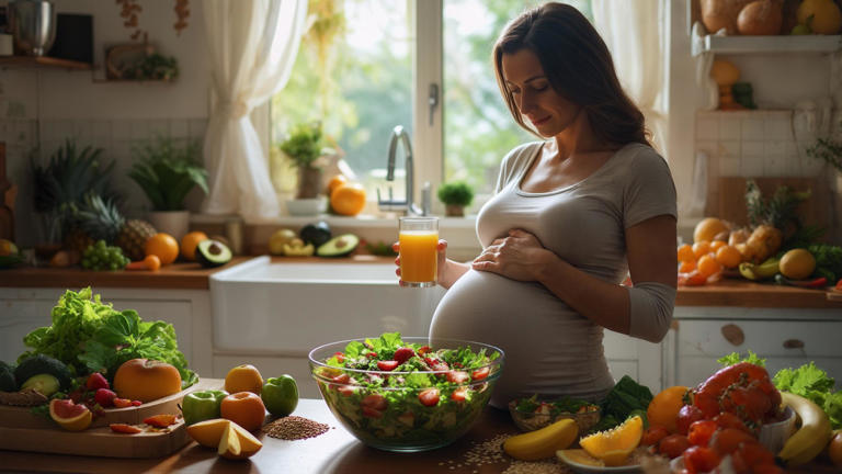 правильная тарелка с едой для беременной