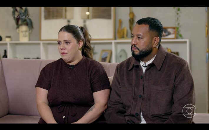 Tati Machado e Bruno Monteiro falam sobre a perda do filho, Rael Foto: GloboPlay/Reprodução