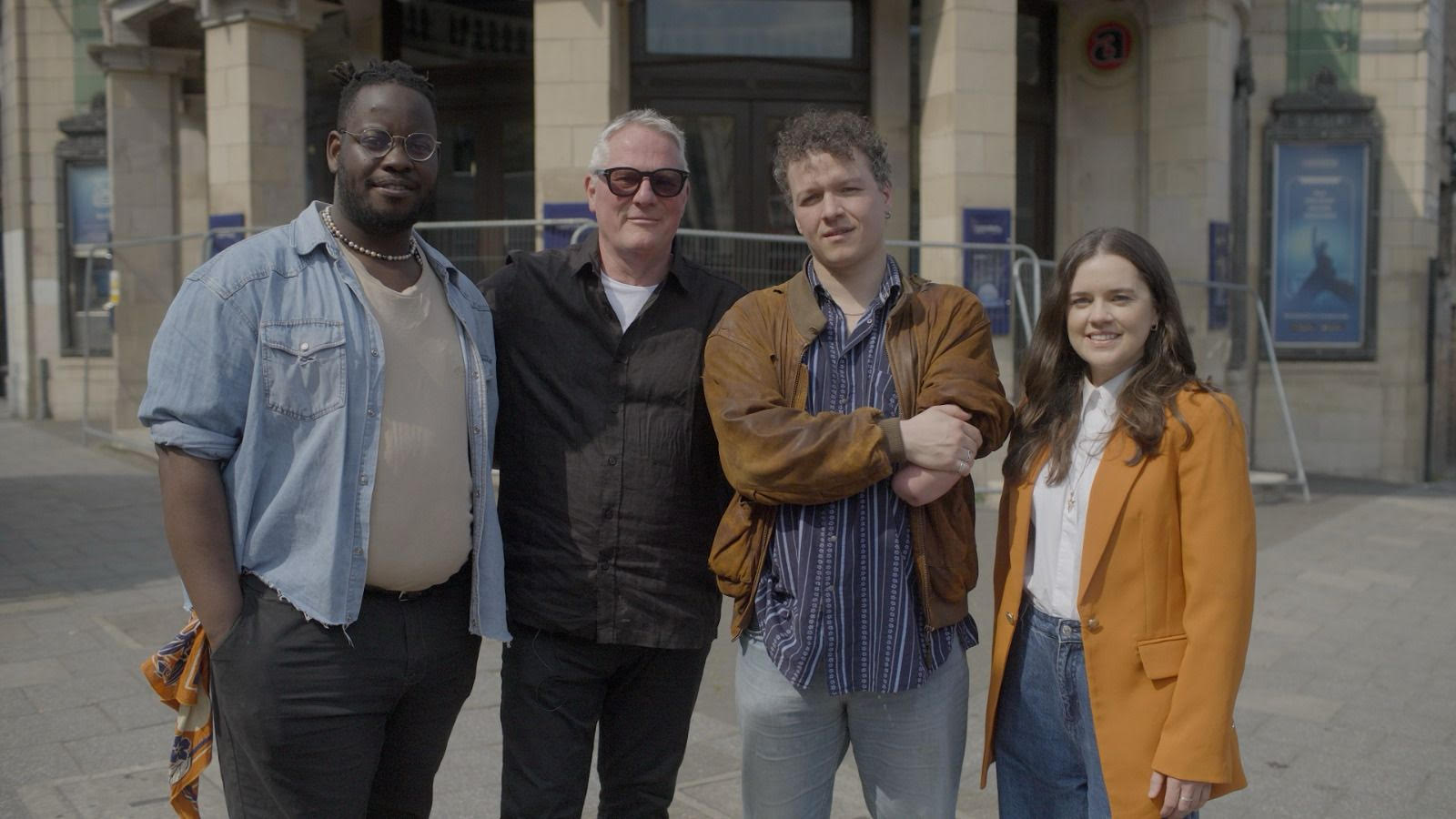 L-R Tendai Humphrey Sitima, Simon Parkes, Max Runham who plays Simon Parkes and Director Bronagh Lagan (Pr handout)