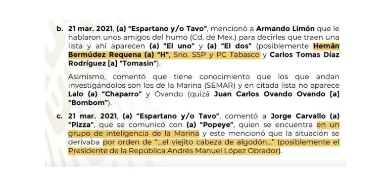 Informe de la Sedena indica que AMLO ordenó investigar a Hernán Bermúdez en 2021