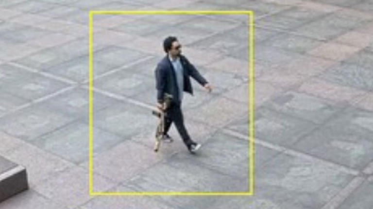 The person that police were looking for in connection with the shooting was seen on CCTV. Pic: NYPD