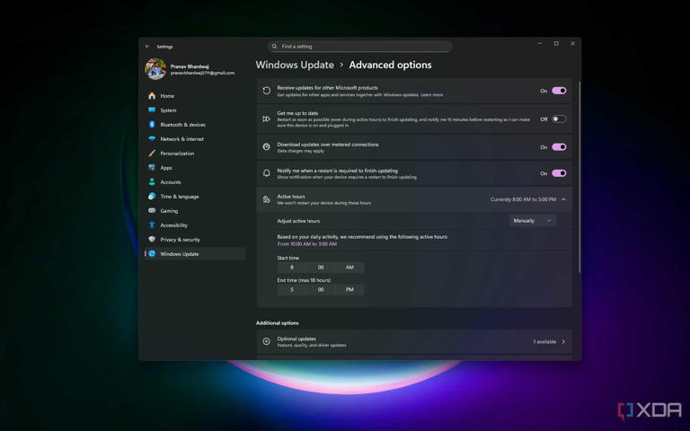 Windows Update Advanced Options
