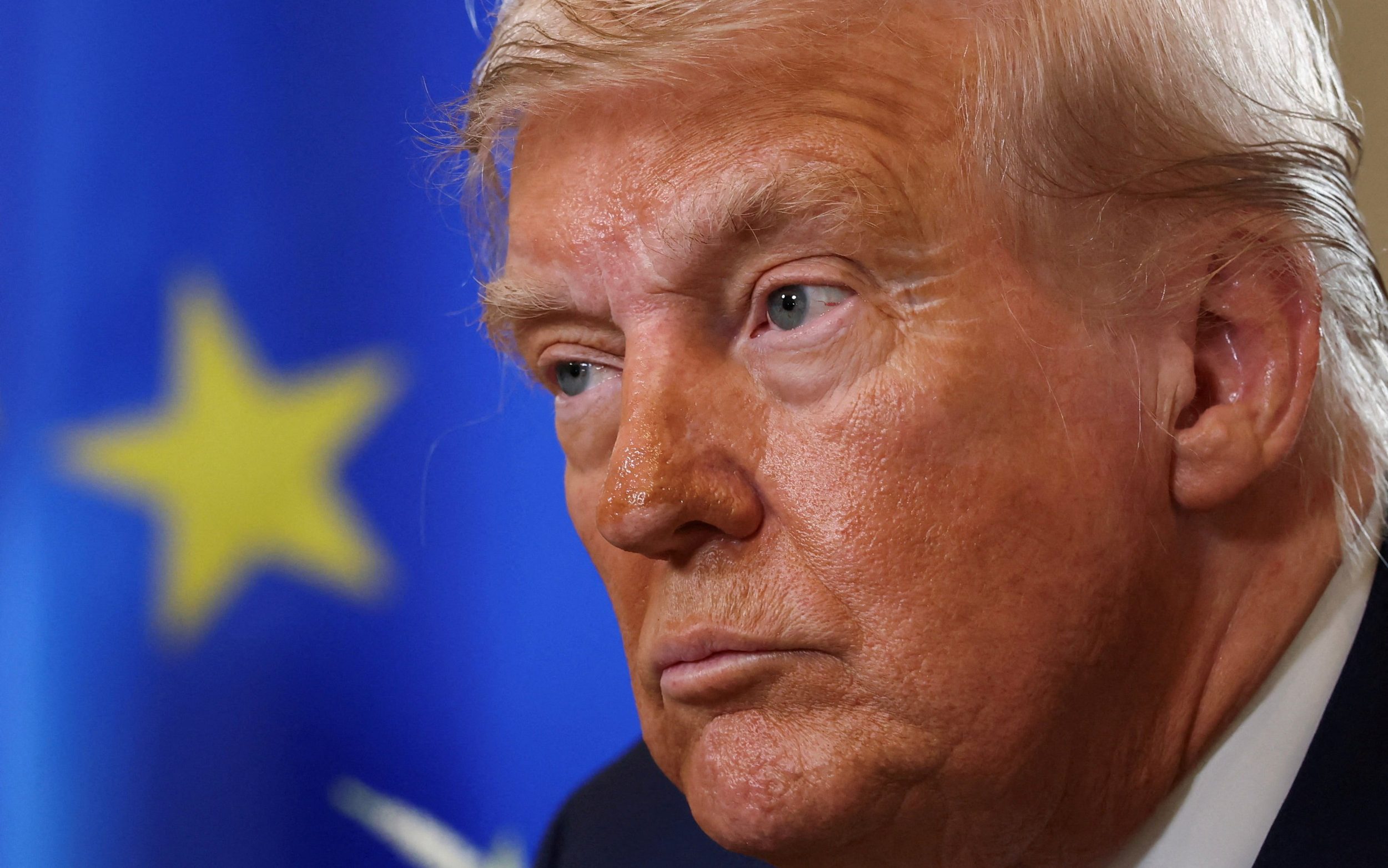 US President Donald Trump during a meeting with European Commission President Ursula von der Leyen, after the announcement of a trade deal on July 27 2025 - Evelyn Hockstein / Reuters