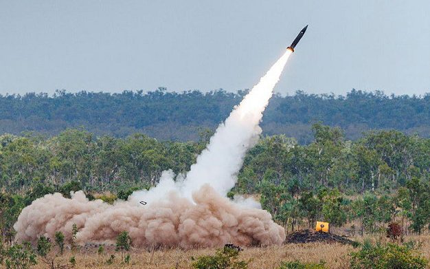 An Australian Army Himars fires a Precision Strike Missile (PrSM) in the Northern Territory during Exercise Talisman Sabre 2025