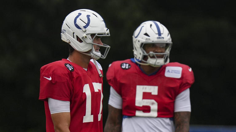 Good day for Colts quarterbacks in first full pads practice at training ...