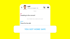 snapchat screenshot of new home safe alert