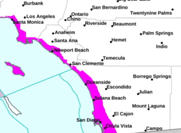 Tsunami warning california map today