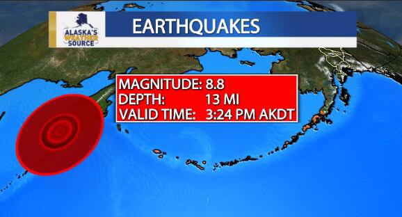 Alaska tsunami warning map