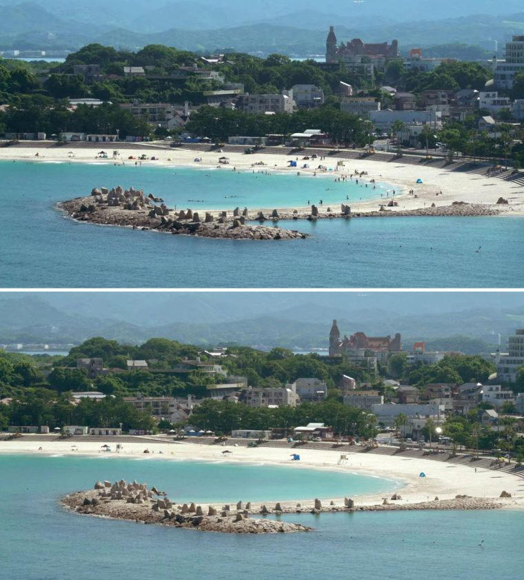 Live footage of the tsunami