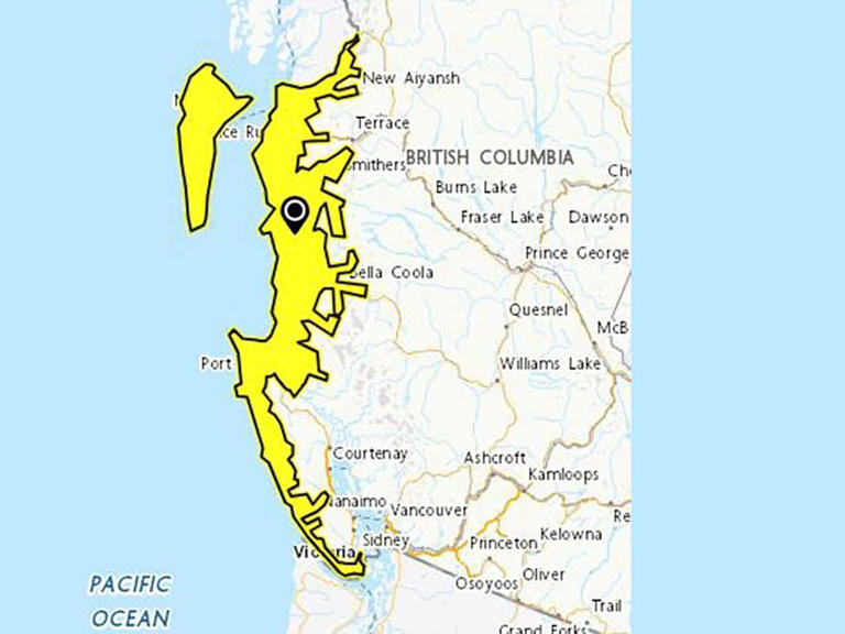 Is there a tsunami warning in california map