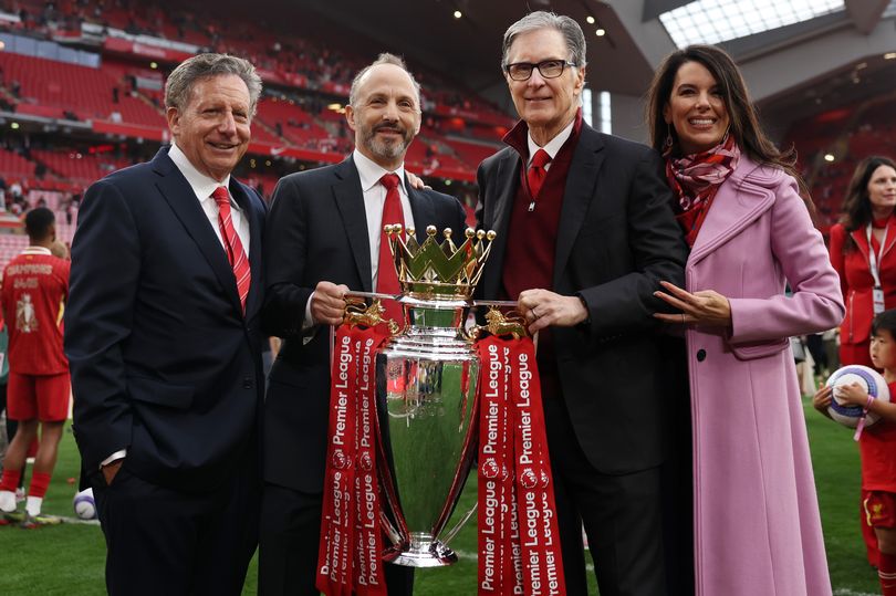 Tom Werner, chairman of Liverpool, Michael Gordon, FSG president and John Henry, Liverpool owner and his wife Linda Pizzuti Henry