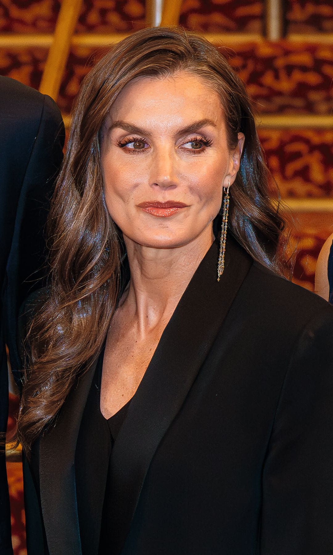 Un primer plano de doña Letizia, quien cedió todo el protagonismo a sus hijas