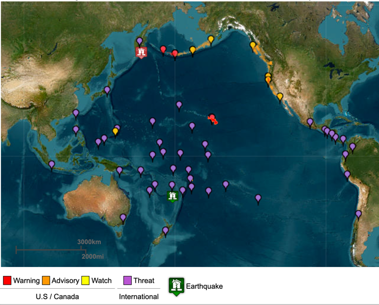 Tsunami map us
