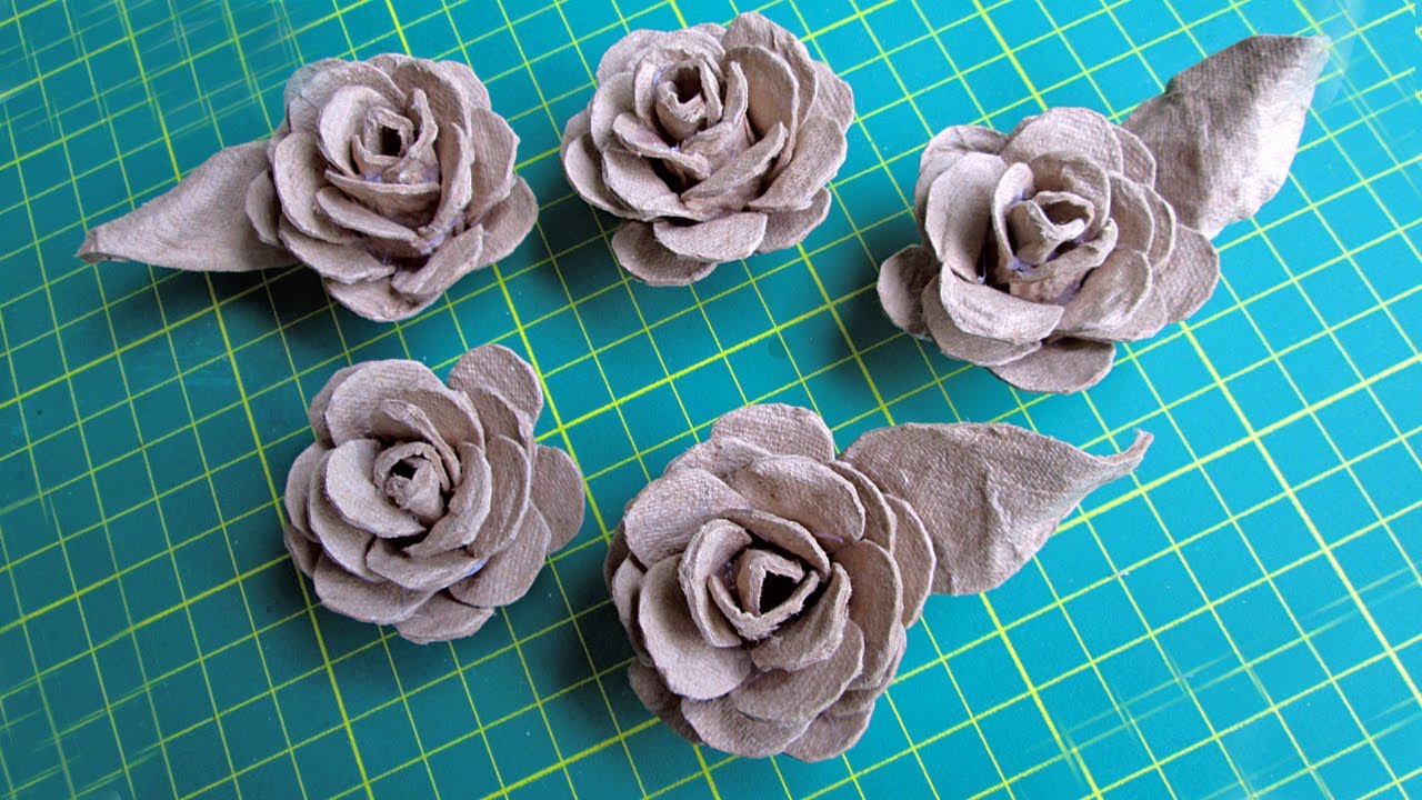 How to Make Roses from Egg Cartons for Decoration
