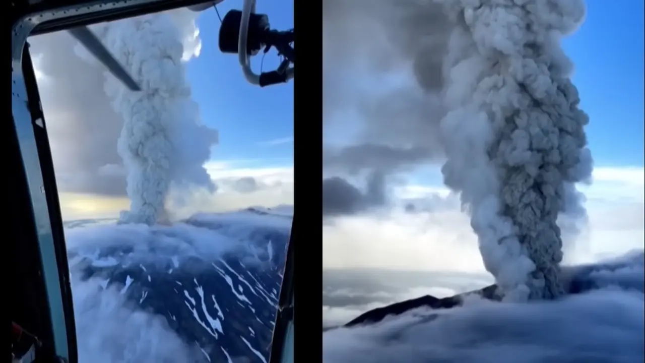 Após 500 anos, vulcão Krasheninnikov entra em erupção na Rússia após megaterremoto