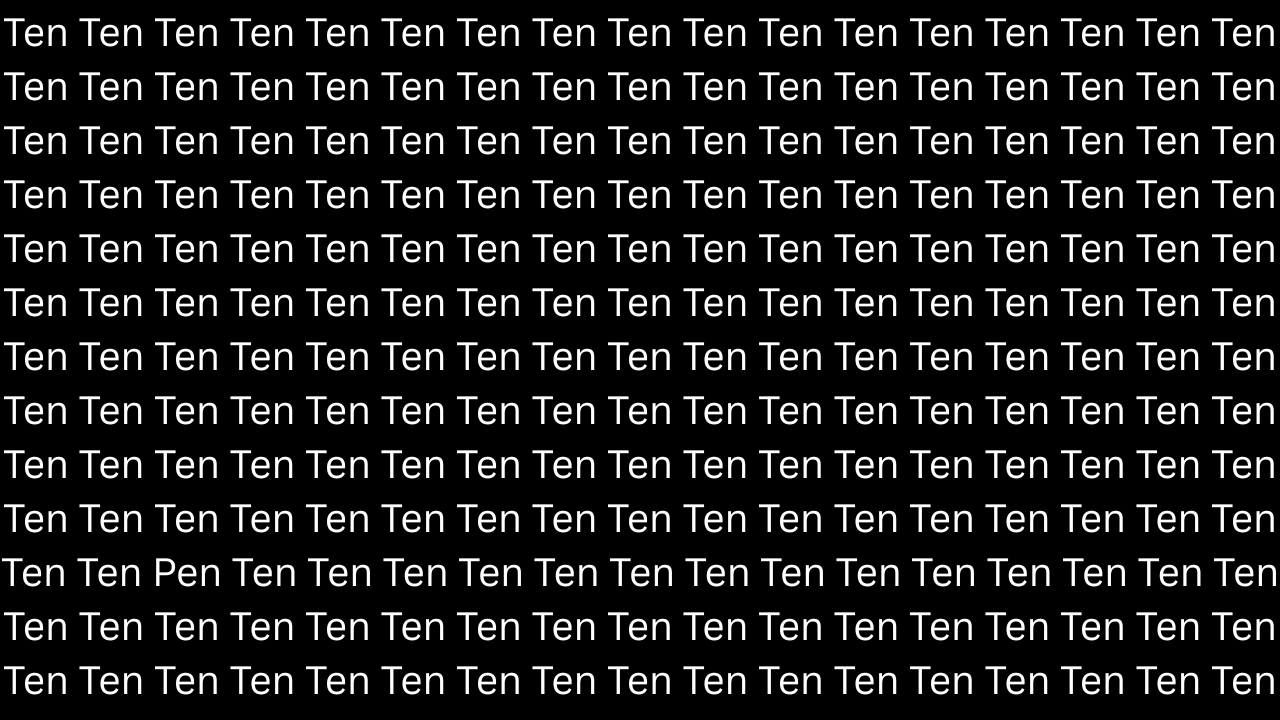 Optical Illusion: Among The Tens, Spot The Odd Word Out