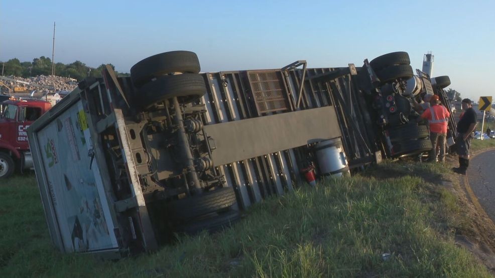 Semi rollover on I-240 off-ramp to I-35