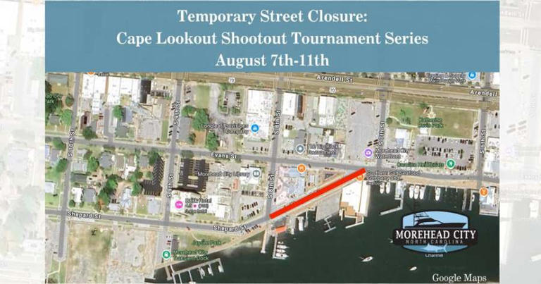 Shepard Street closure for Cape Lookout Shootout tournament