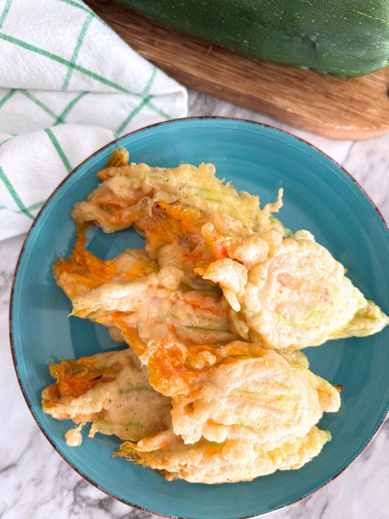 Easy to make Italian stuffed zucchini flowers