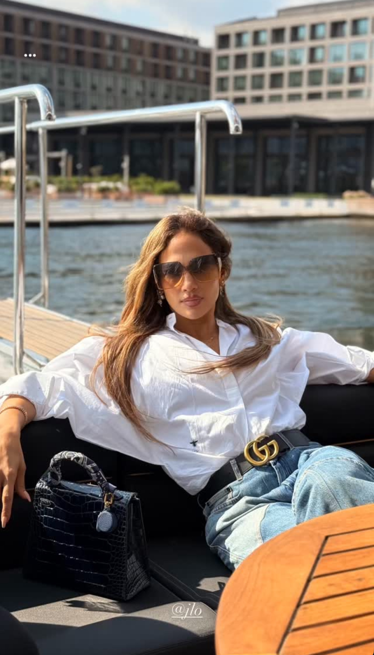 Jennifer Lopez's friend shared a photo of her in a Dior button-down and an Hermès Kelly