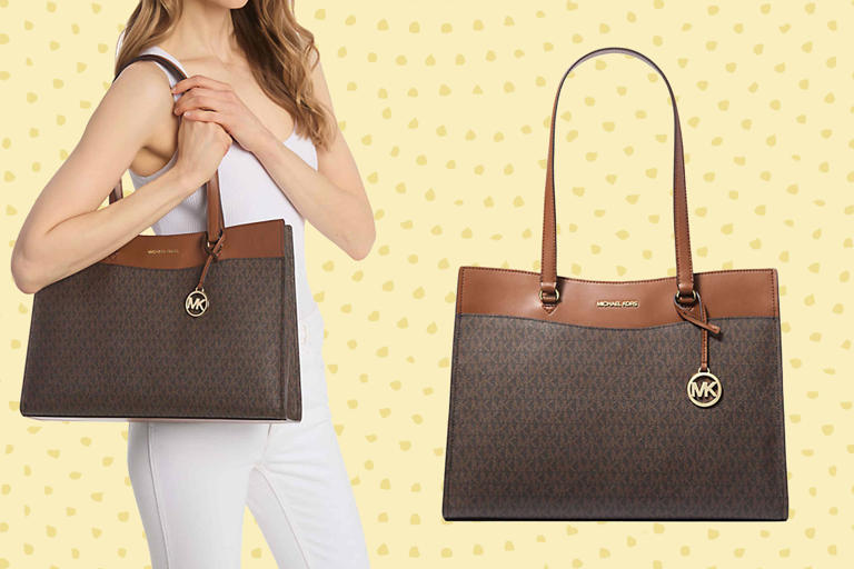 バッグ Michael kors tote bag MICHAEL Michael Kors Quinn Medium East-West Leather Tote Bag