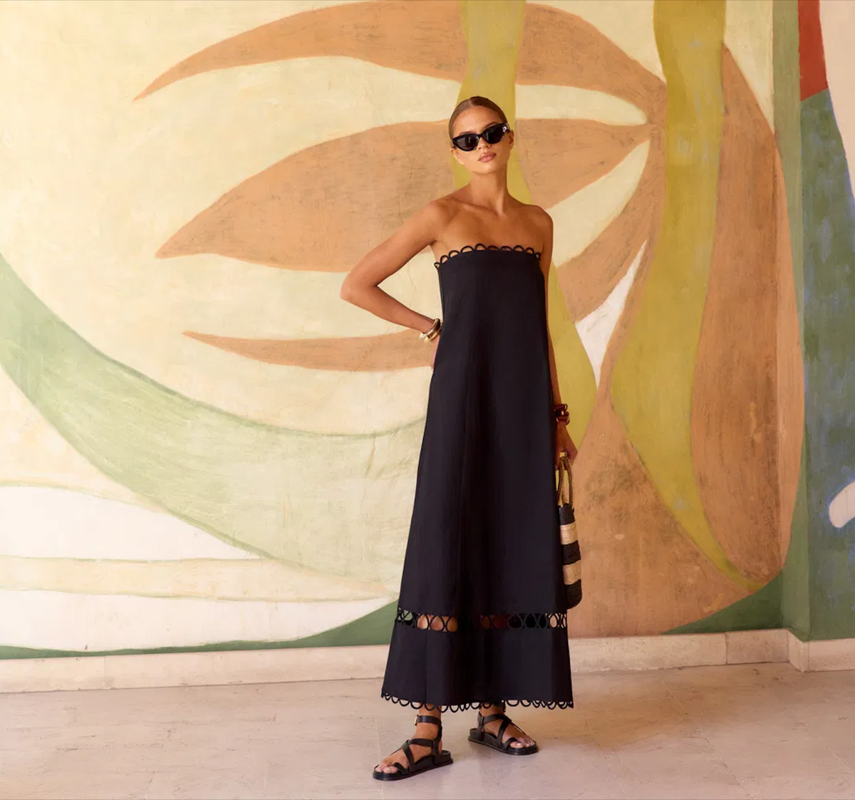 dress with flowy arms Yellow Chiffon Maxi Dress with Flowy Sleeves and Fitted Waist – Xiaolizi