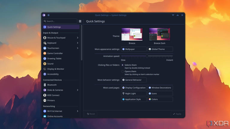 The KDE Plasma UI