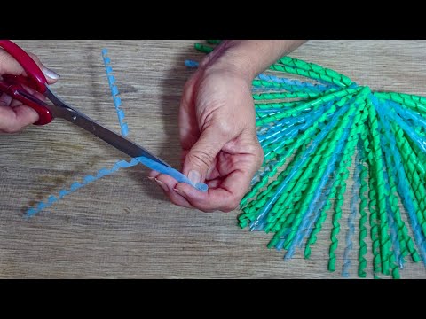 Colorful straw craft for garden or kids