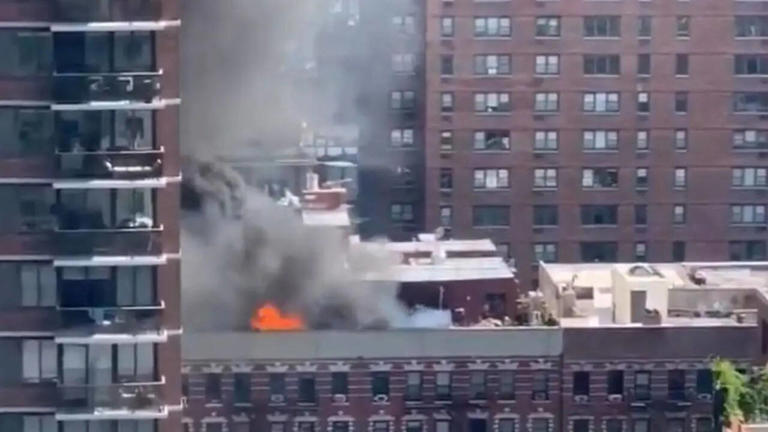 Massive Fire Erupts On Manhattan's Upper East Side Rooftop, Over 100 Firefighters On Scene - VIDEO