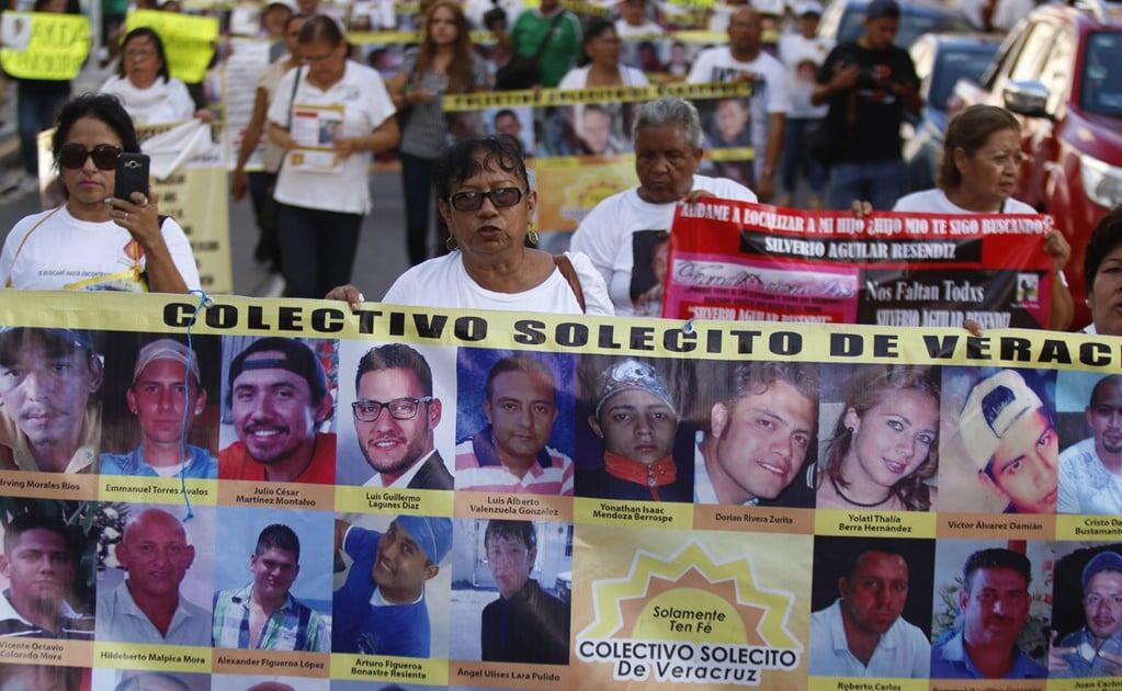 Familiares de desaparecidos integrantes del Colectivo Solecito, marcharon por las principales calles del puerto de Veracruz. Foto: archivo/EL UNIVERSAL