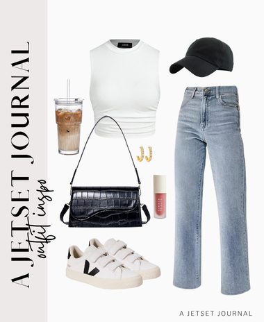 Five outfits with sleeveless tops and new denim