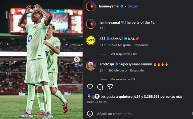 Post de Lamine Yamal. (Foto: Instagram / @lamineyamal)