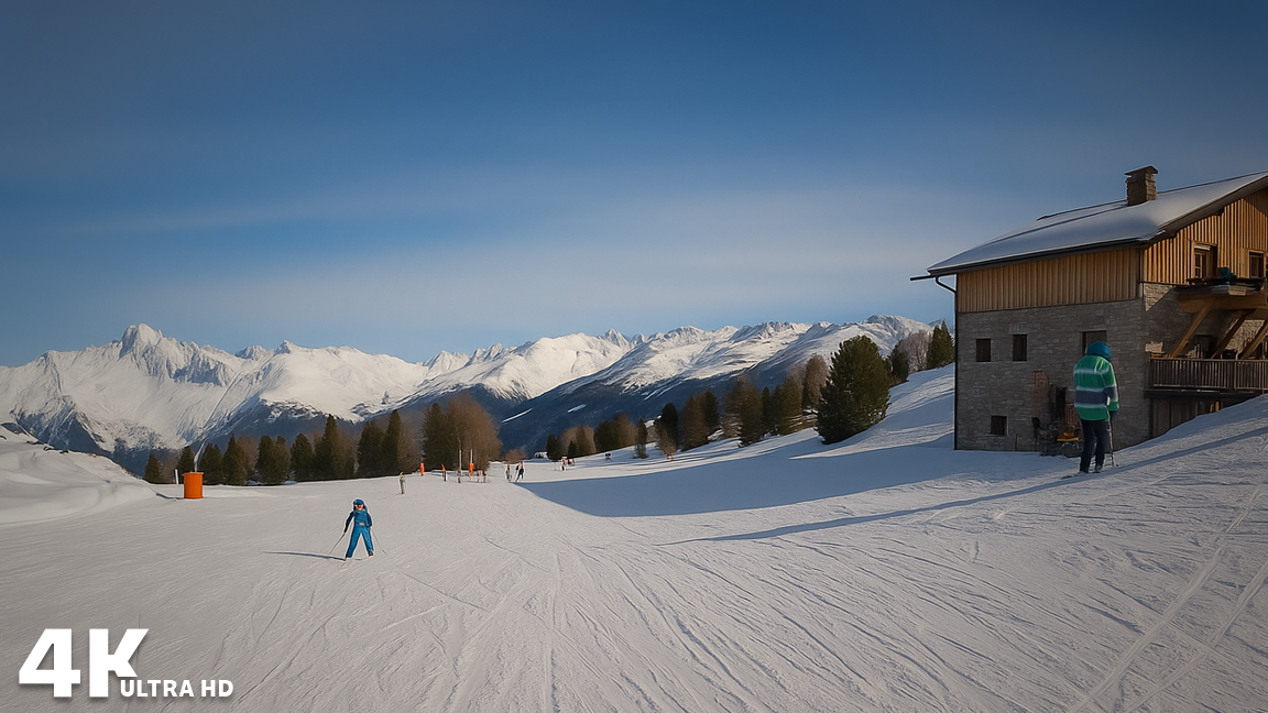 Skitour auf der 6 5 km langen Strecke La Plagne Les Arcs Frankreich Skitour auf der 6 5 km langen Strecke La Plagne Les Arcs Frankreich