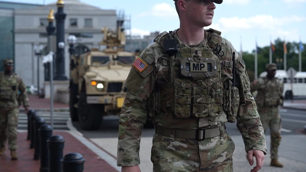 U.S. Military Convoy and Troop Operations in Washington, D.C.
